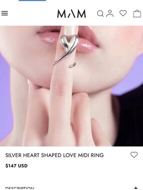 MAM middle heart shape middle ring